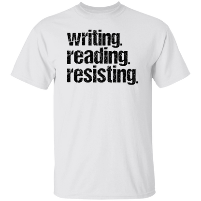 Writing, Reading, Resisting Distressed Unisex Tee